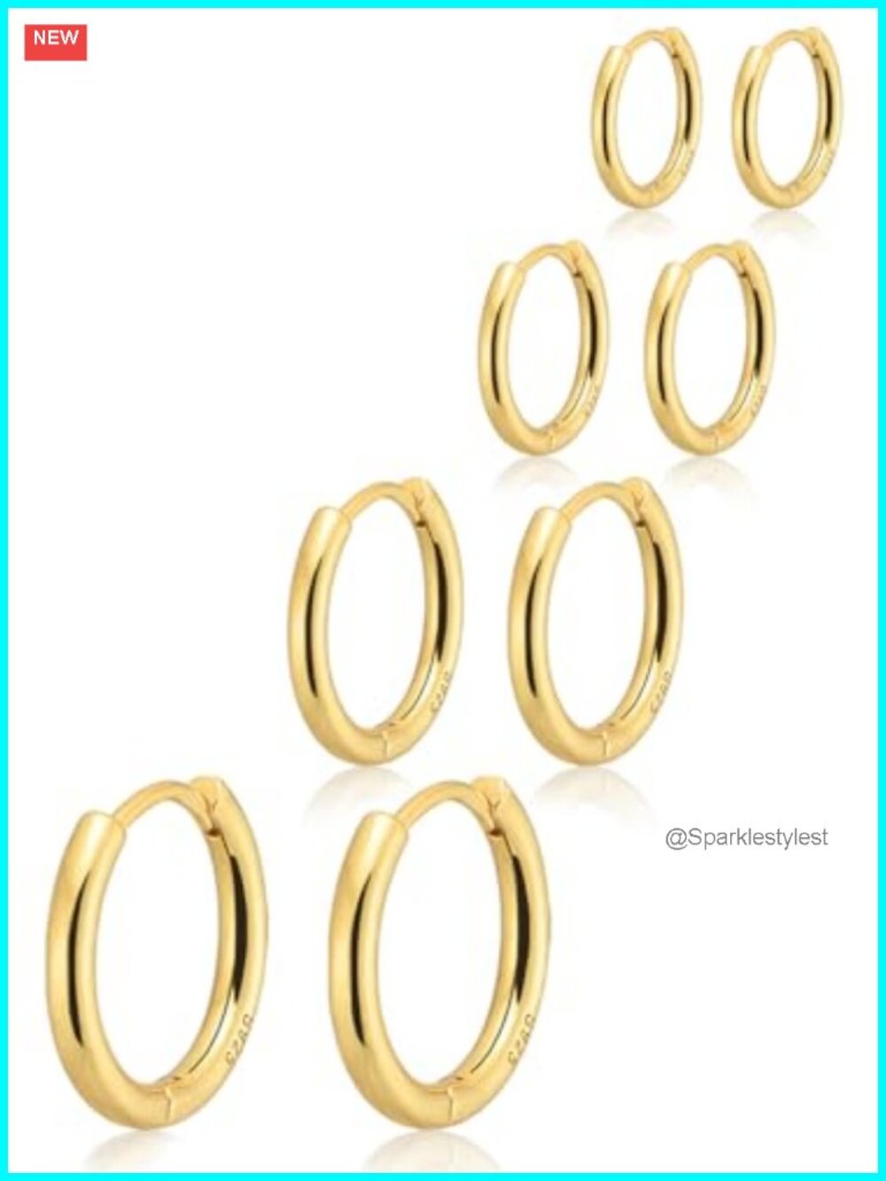 14K Gold Plated Small Huggie Hoop Earrings Set for Women Men Hypoallergenic